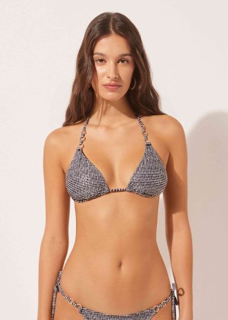 Triangle Bikini Top Black Dots