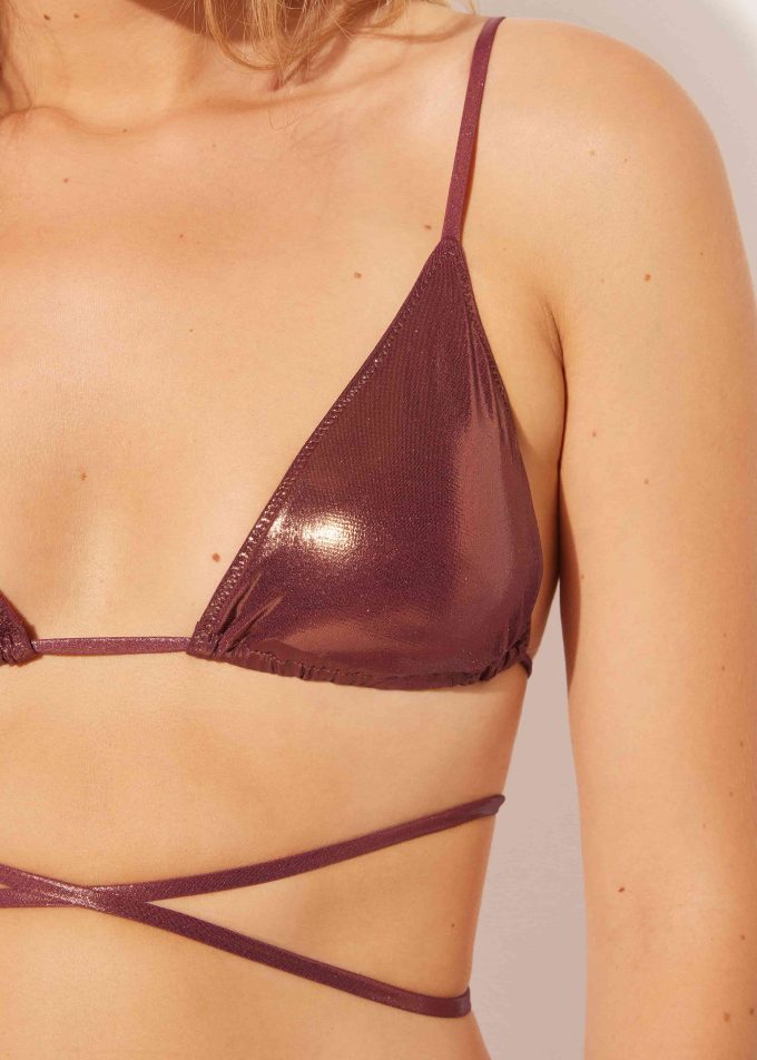 Triangle Bikini Top Metallic Skin Triangle Bikini Top Metallic Skin