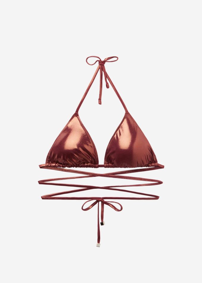 Triangle Bikini Top Metallic Skin Triangle Bikini Top Metallic Skin