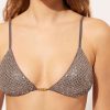 Triangle Bikini Top with Removable Padding Glittering Net