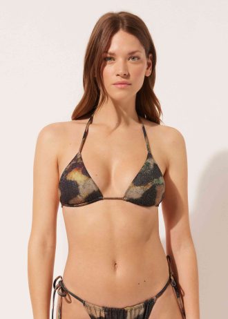 Triangle Bikini Top with Removable Padding Sparkling Camouflage