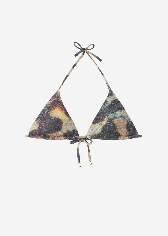 Triangle Bikini Top with Removable Padding Sparkling Camouflage