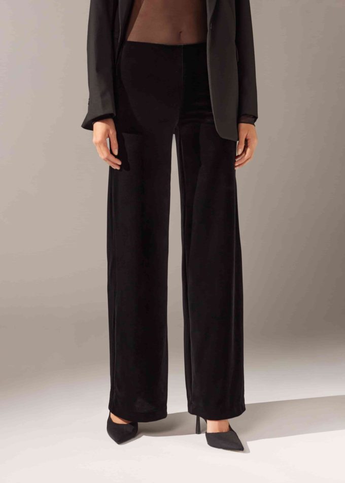 Velvet Palazzo Trousers