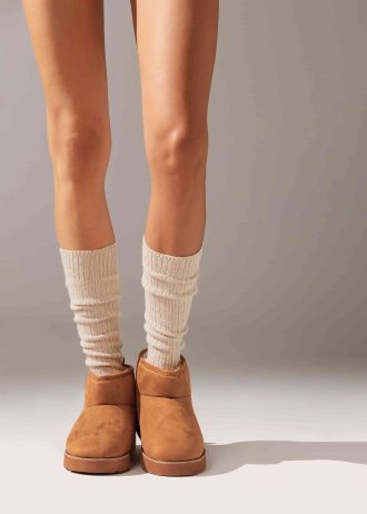 Women’s Ribbed Long Socks with Wool and Cashmere