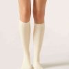 Women’s Ribbed Long Socks with Wool and Cashmere