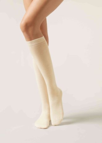 Wool and cotton long socks