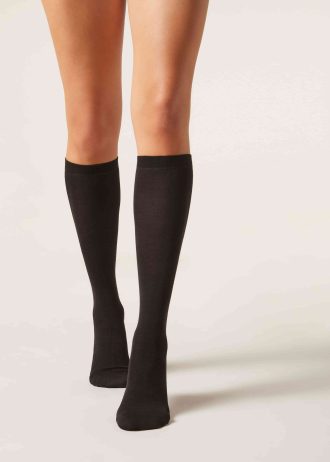 Wool and cotton long socks
