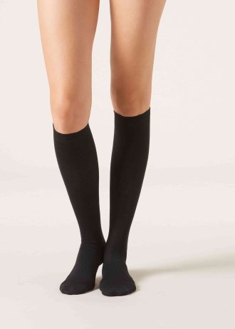 Wool and cotton long socks