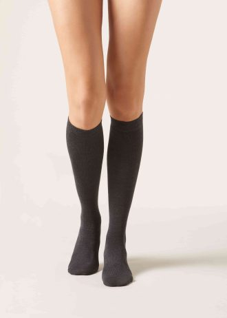 Wool and cotton long socks