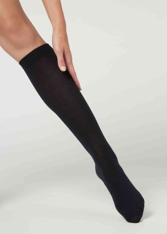Wool and cotton long socks