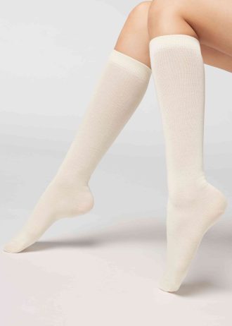 Wool and cotton long socks